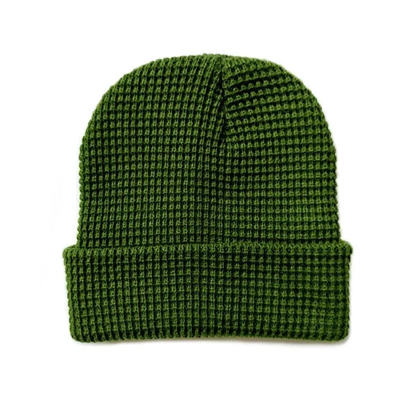 Waffle Beanie Hat with Warm Ear Pads for Winter
