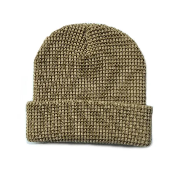 Waffle Beanie Hat with Warm Ear Pads for Winter
