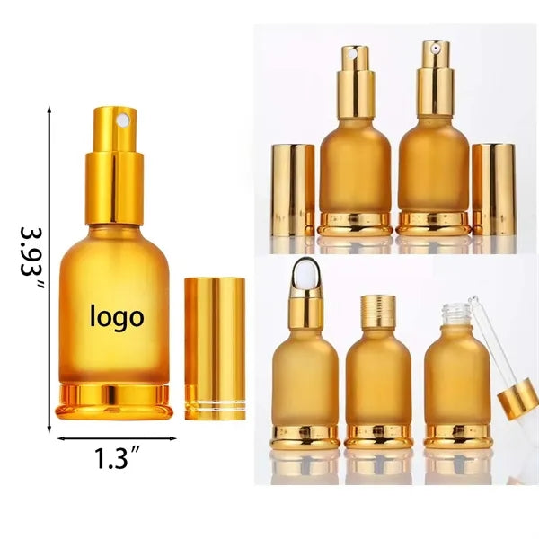 1oz Frosted Gold Glass Dropper Bottle