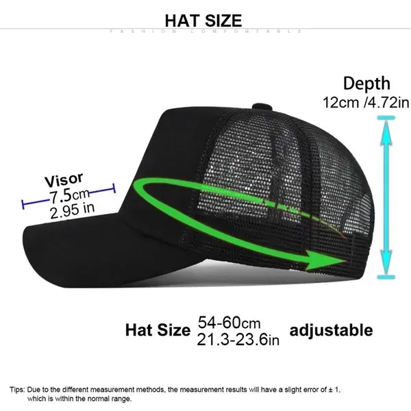 Snapback Trucker Baseball Cap Breathable Dad Hat