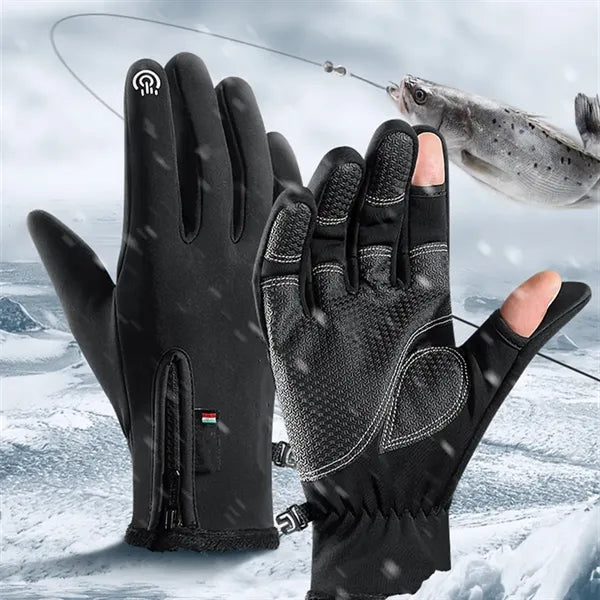 Touch screen gloves with two fingers exposed