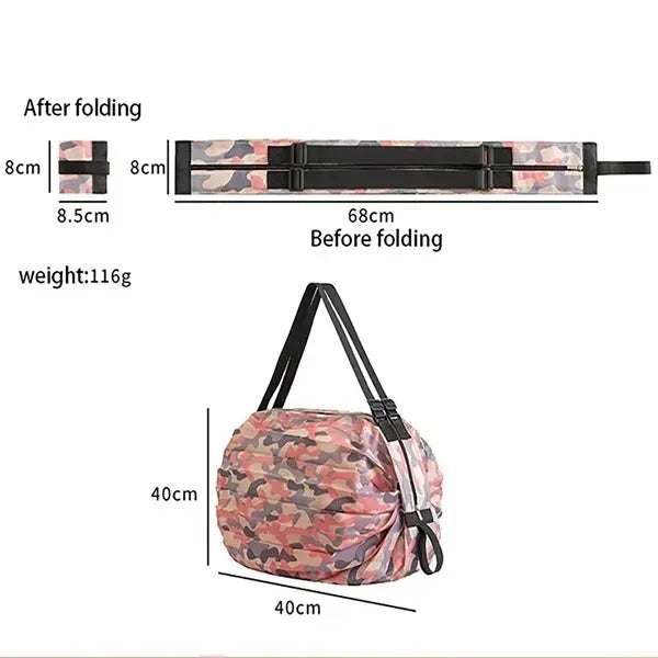 Polyester Fabric Folding Carry Eco-Friendly Bag