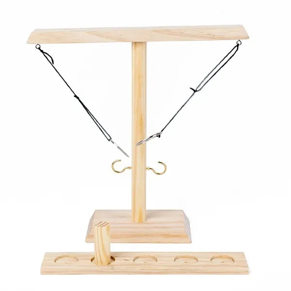 Portable Wooden Ring Toss Tabletop Battle Game for Adults