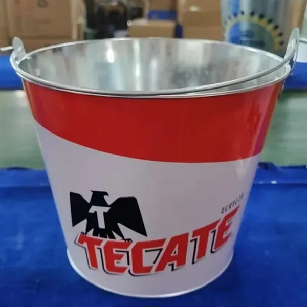 5.28 Qt Galvanized Metal Ice Bucket Beer Cooling Beverages