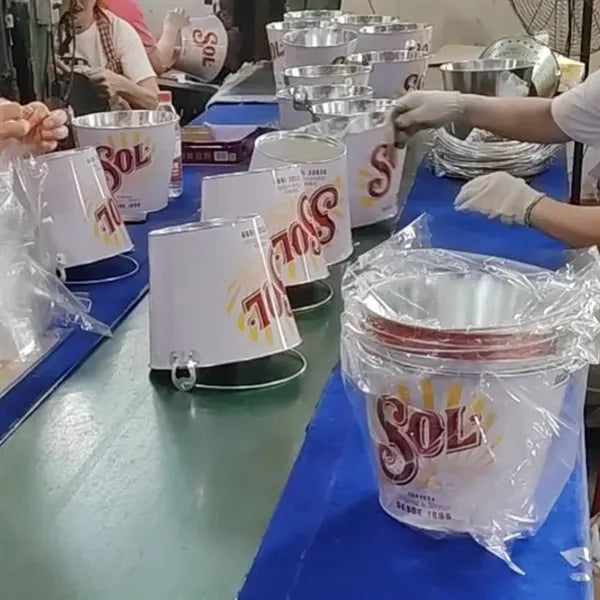 5.28 Qt Galvanized Metal Ice Bucket Beer Cooling Beverages