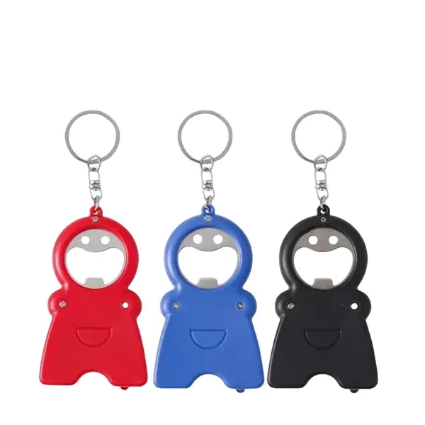 Multifunctional Bottle Opener Tape Measure Keychain with LED