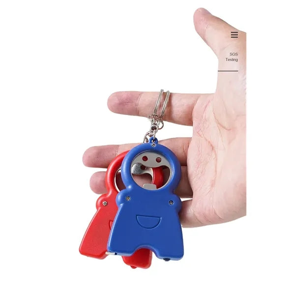Multifunctional Bottle Opener Tape Measure Keychain with LED