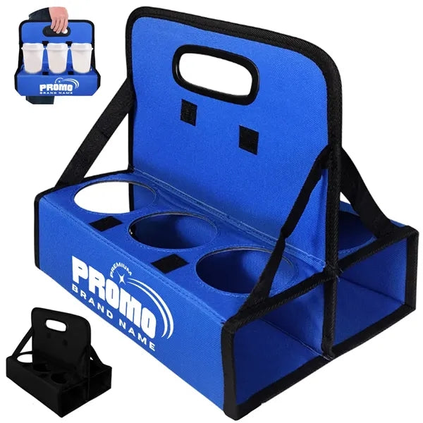 Foldable Drink Carrier with Handle for 6 Cups