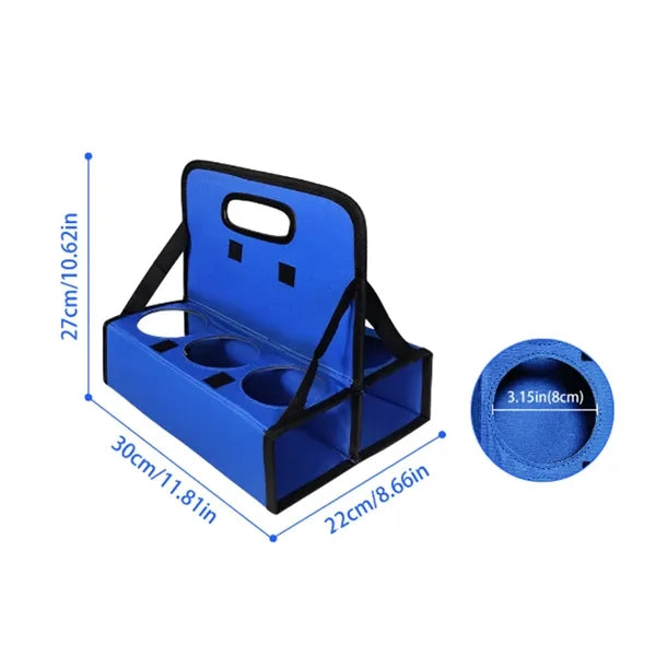 Foldable Drink Carrier with Handle for 6 Cups
