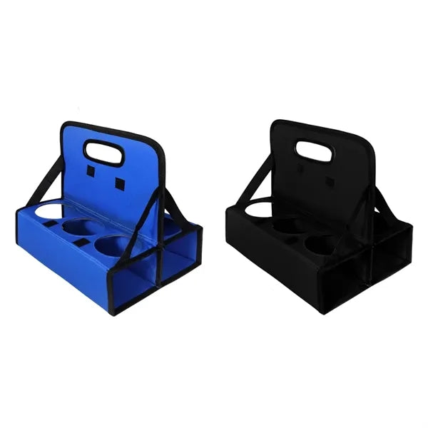 Foldable Drink Carrier with Handle for 6 Cups