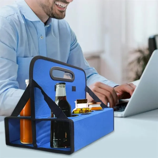 Foldable Drink Carrier with Handle for 6 Cups