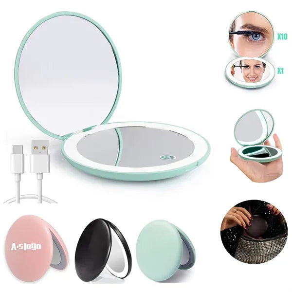 Rechargeable LED Travel Makeup Mirror