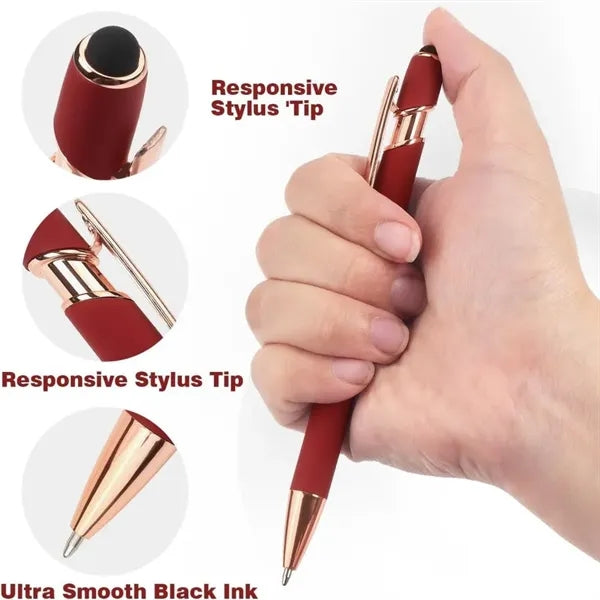2-in-1 Stylus Retractable Ballpoint Pen