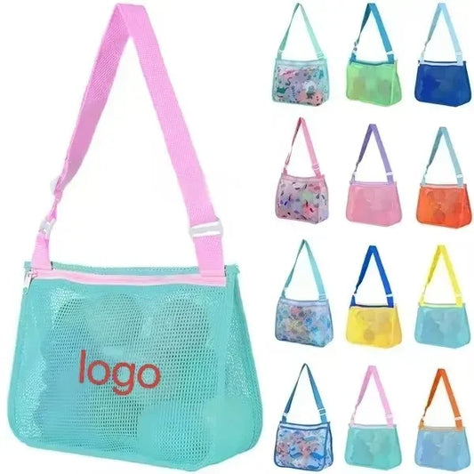 Adjustable Colorful Mesh Beach Bag For Outdoor