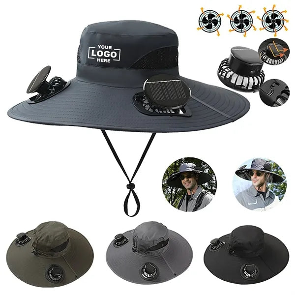 Wide Brim Solar Fan Outdoor Fishing Hat