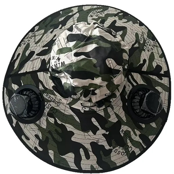 Wide Brim Solar Fan Outdoor Fishing Hat
