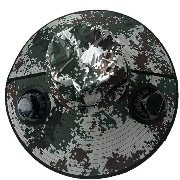 Wide Brim Solar Fan Outdoor Fishing Hat