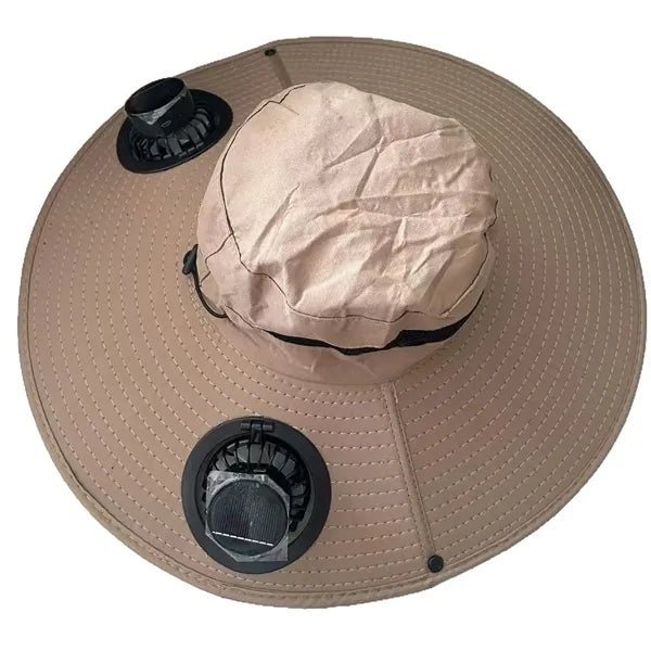 Wide Brim Solar Fan Outdoor Fishing Hat