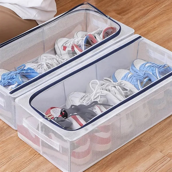 Steel Frame Transparent Shoe Organizer For Closet Box