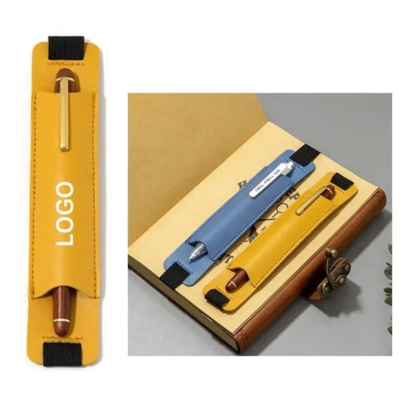 PU Leather Pen Holder with Book Strap