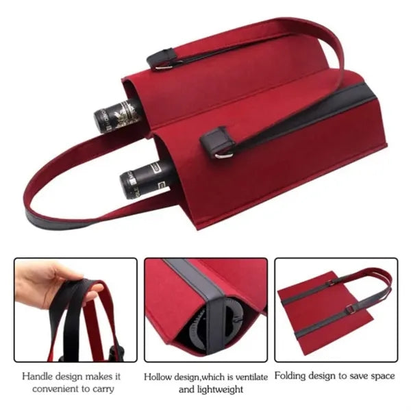 Felt Wine Carrier Tote Bag With Handle For Party Favors