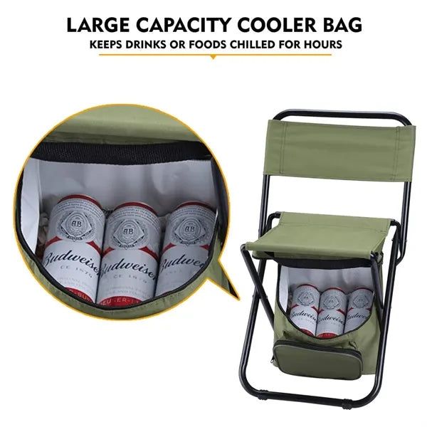 Foldable Fishing Chair with Cooler Bag