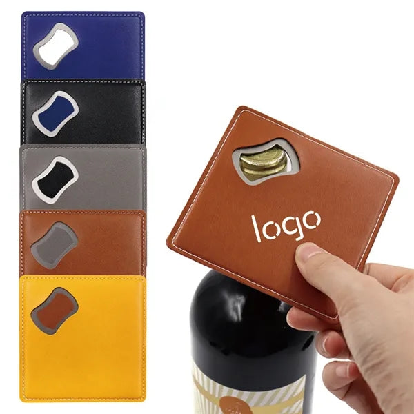 Premium Leather Coaster With Hidden Bottle Opener