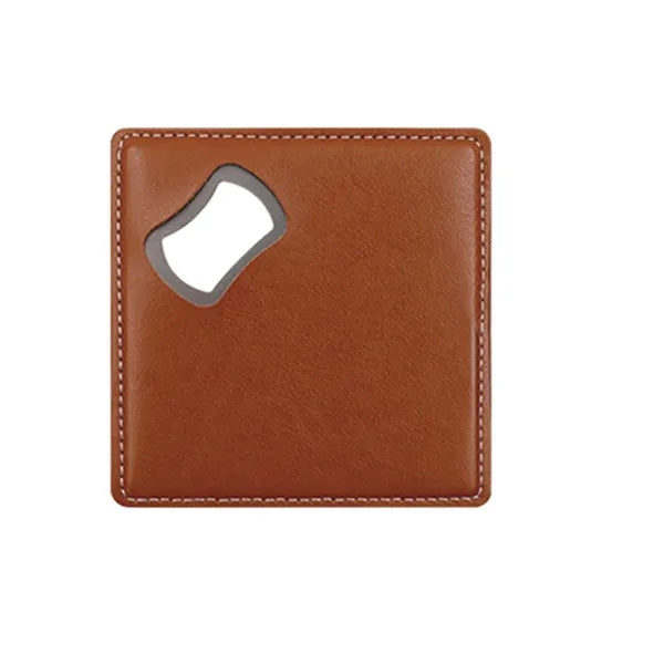 Premium Leather Coaster With Hidden Bottle Opener