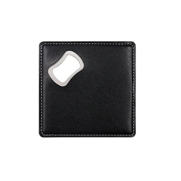 Premium Leather Coaster With Hidden Bottle Opener