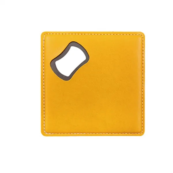 Premium Leather Coaster With Hidden Bottle Opener