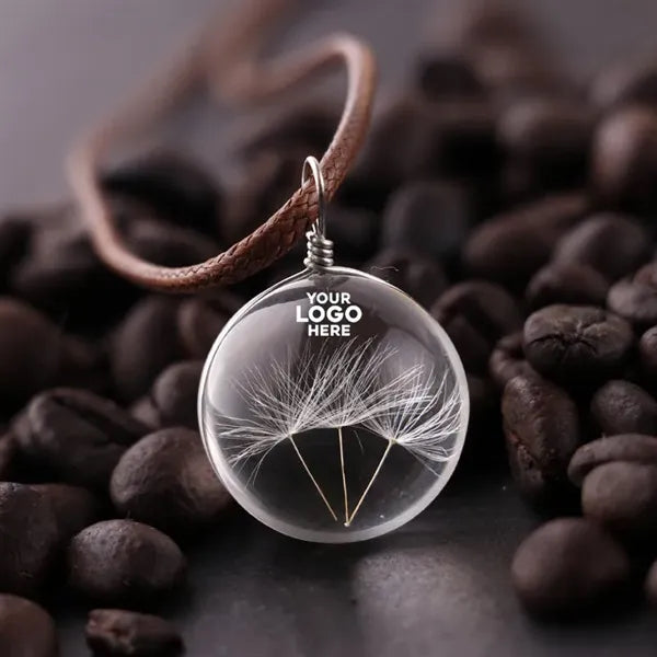 Dandelion Glass Necklace Handmade