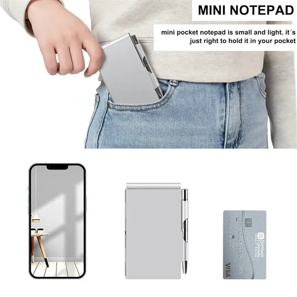 Premium Aluminum Notepad & Pen Set for Business