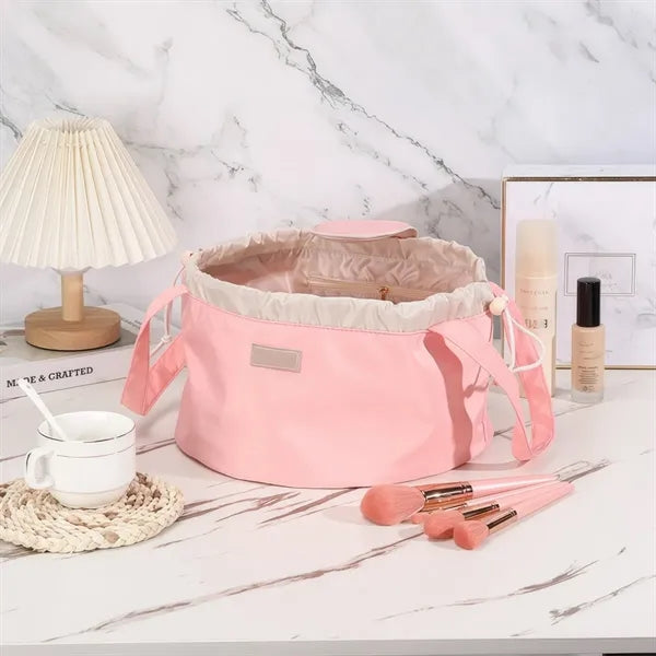 Barrel Drawstring Makeup Bag Large Travel
