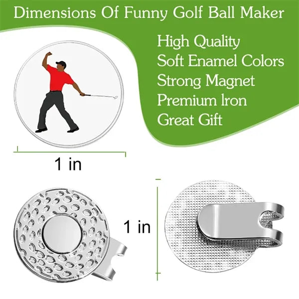 Magnetic Golf Hat Clip with Full Color Ball Marker