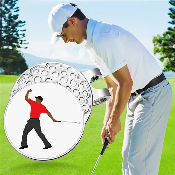 Magnetic Golf Hat Clip with Full Color Ball Marker