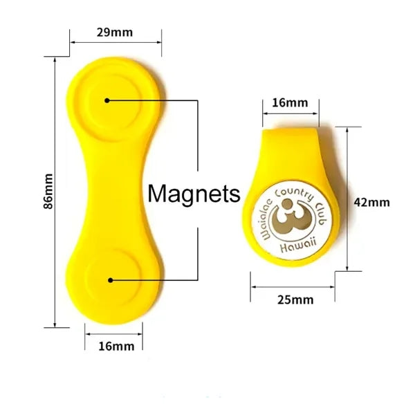 Silicone Golf Ball Marker Hat Clip with magnets