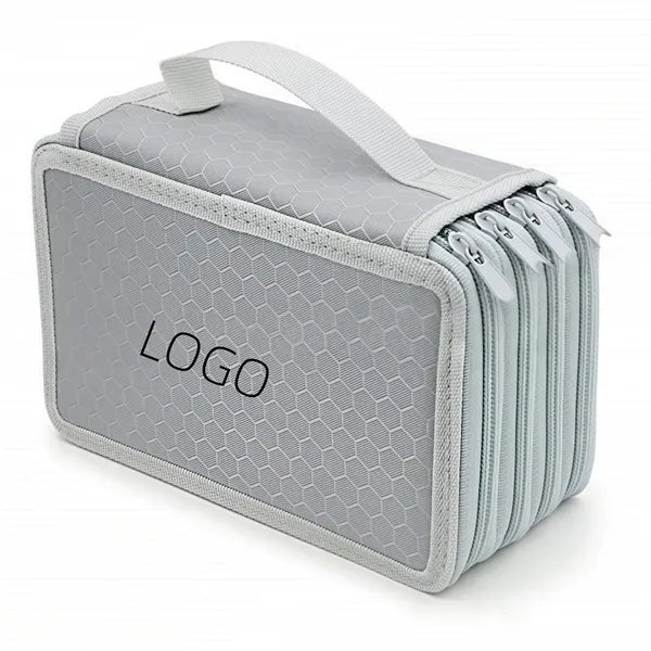 Large Capacity Pencil Case Zipper Purse 4 Compartment