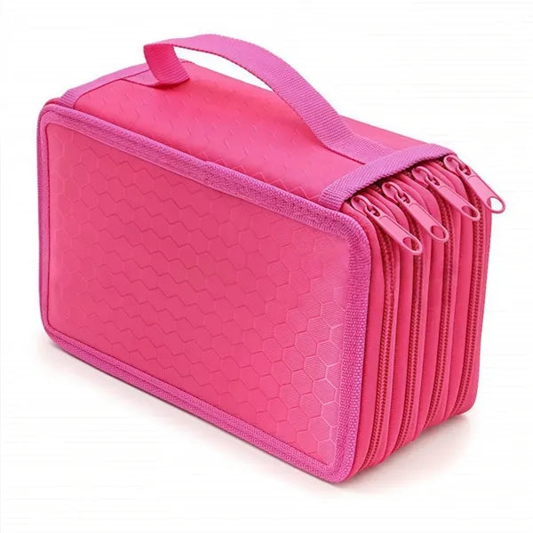 Large Capacity Pencil Case Zipper Purse 4 Compartment
