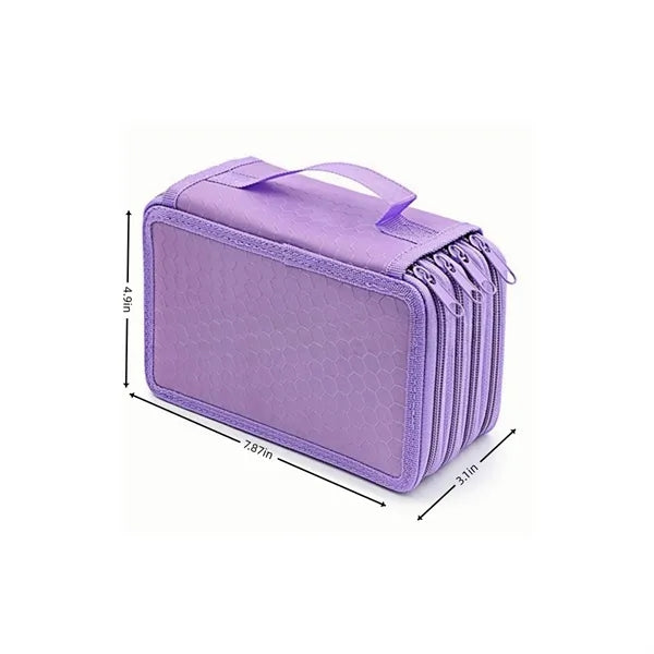 Large Capacity Pencil Case Zipper Purse 4 Compartment