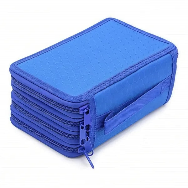 Large Capacity Pencil Case Zipper Purse 4 Compartment