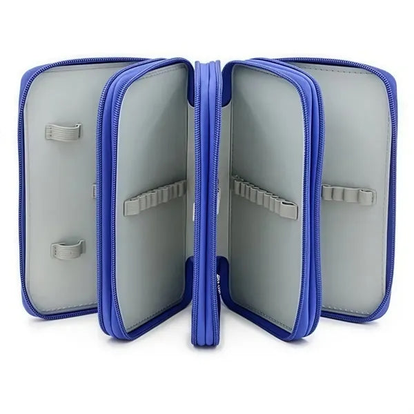 Large Capacity Pencil Case Zipper Purse 4 Compartment