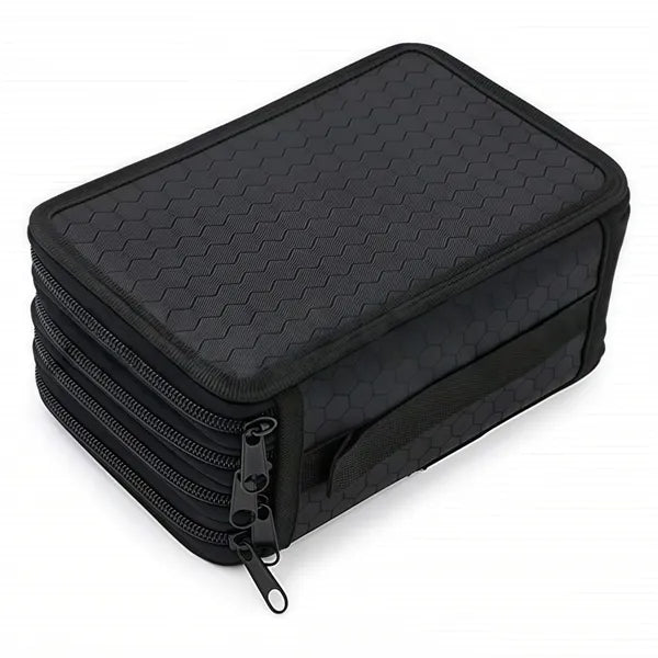 Large Capacity Pencil Case Zipper Purse 4 Compartment