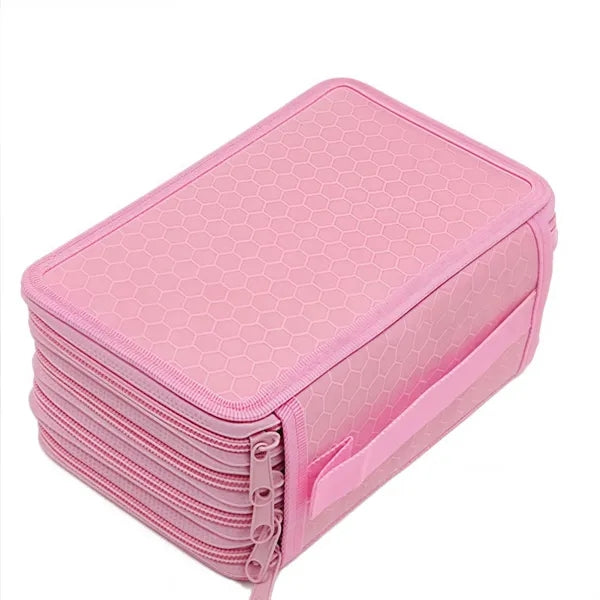 Large Capacity Pencil Case Zipper Purse 4 Compartment