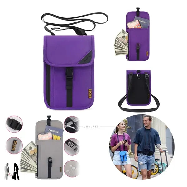 Multifunctional RFID Neck Wallet ID Bag