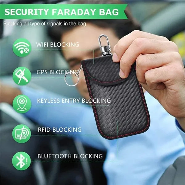 Carbon Fiber RFID Shield Key Pouch