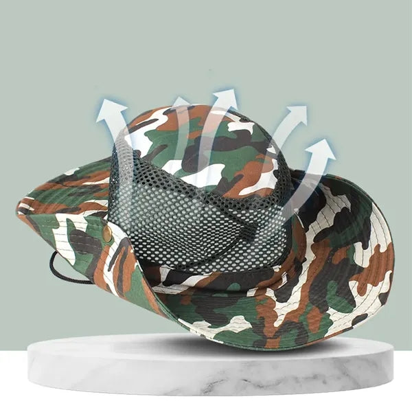 Outdoor Camo Breathable Knight Hat with Mesh