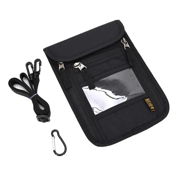 RFID Blocking Neck Wallet Passport Holder