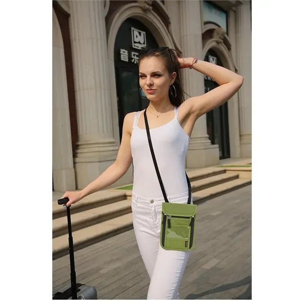 RFID Blocking Neck Wallet Passport Holder