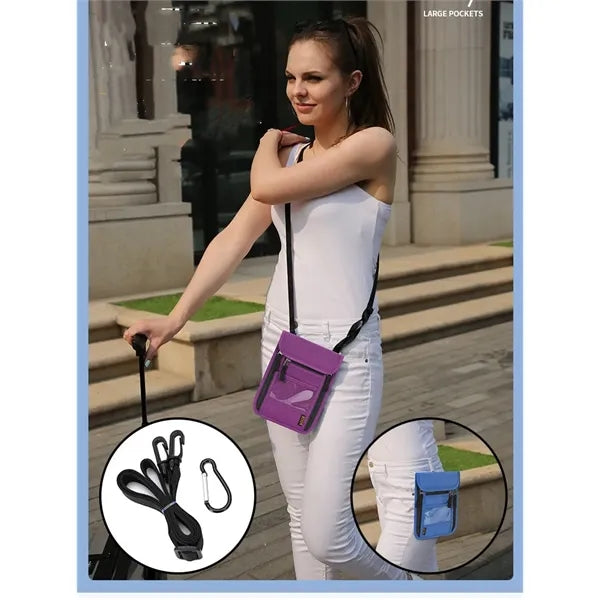 RFID Blocking Neck Wallet Passport Holder