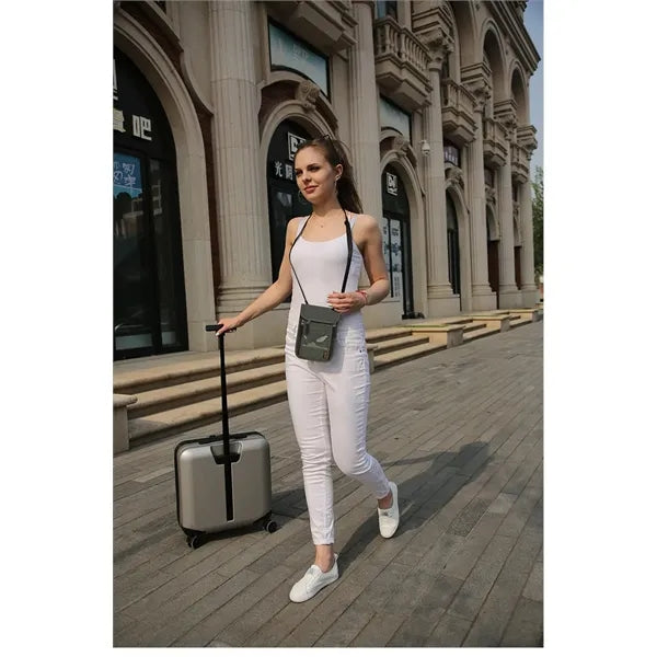 RFID Blocking Neck Wallet Passport Holder